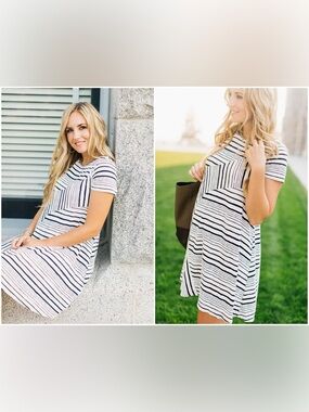 ✨ Anthropologie Maeve Striped A-Line Swing Dress - Maternity Friendly 🤰
